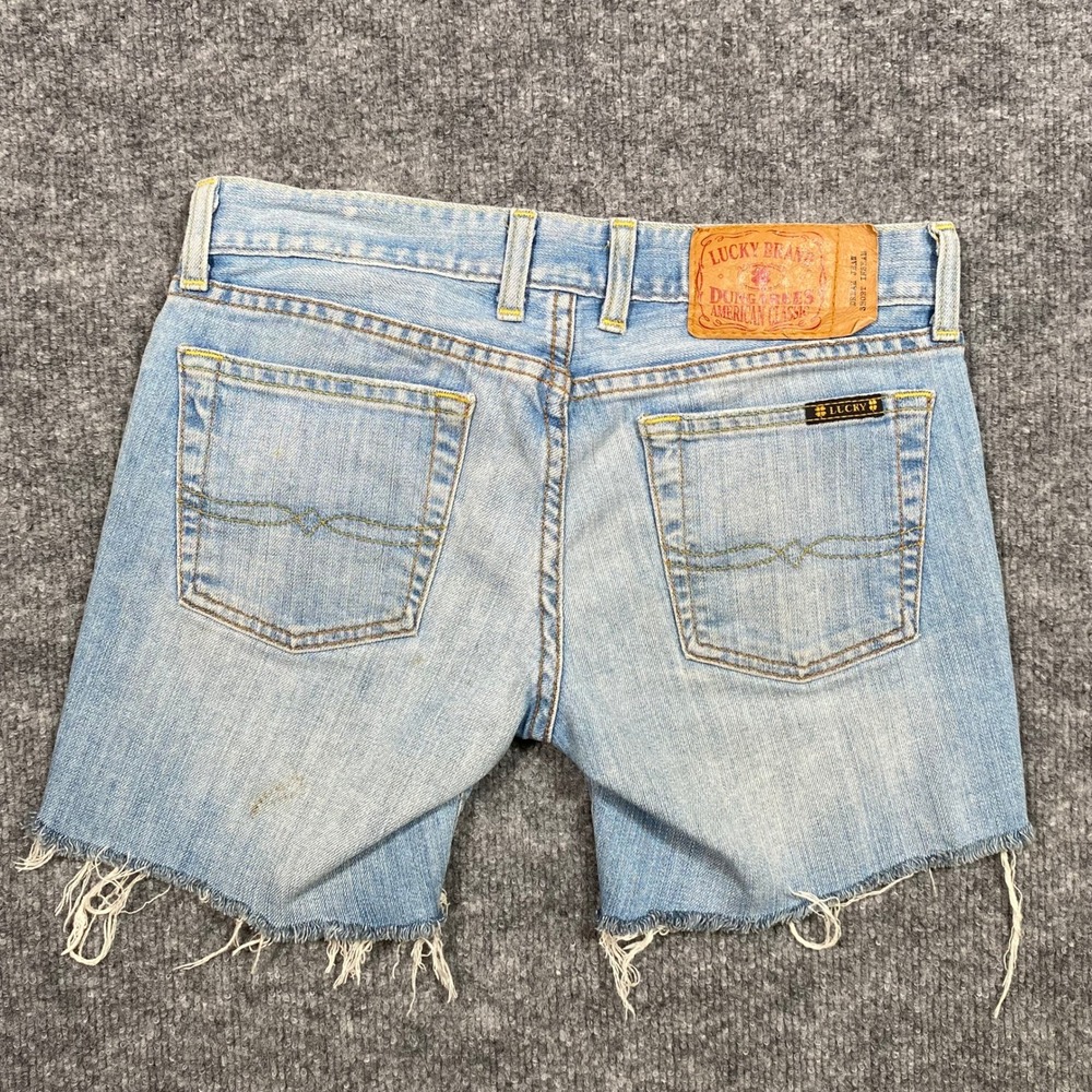 Lucky Brand Dungarees Dream Jean Cutoff Denim Shorts Light Wash USA Made Size 24